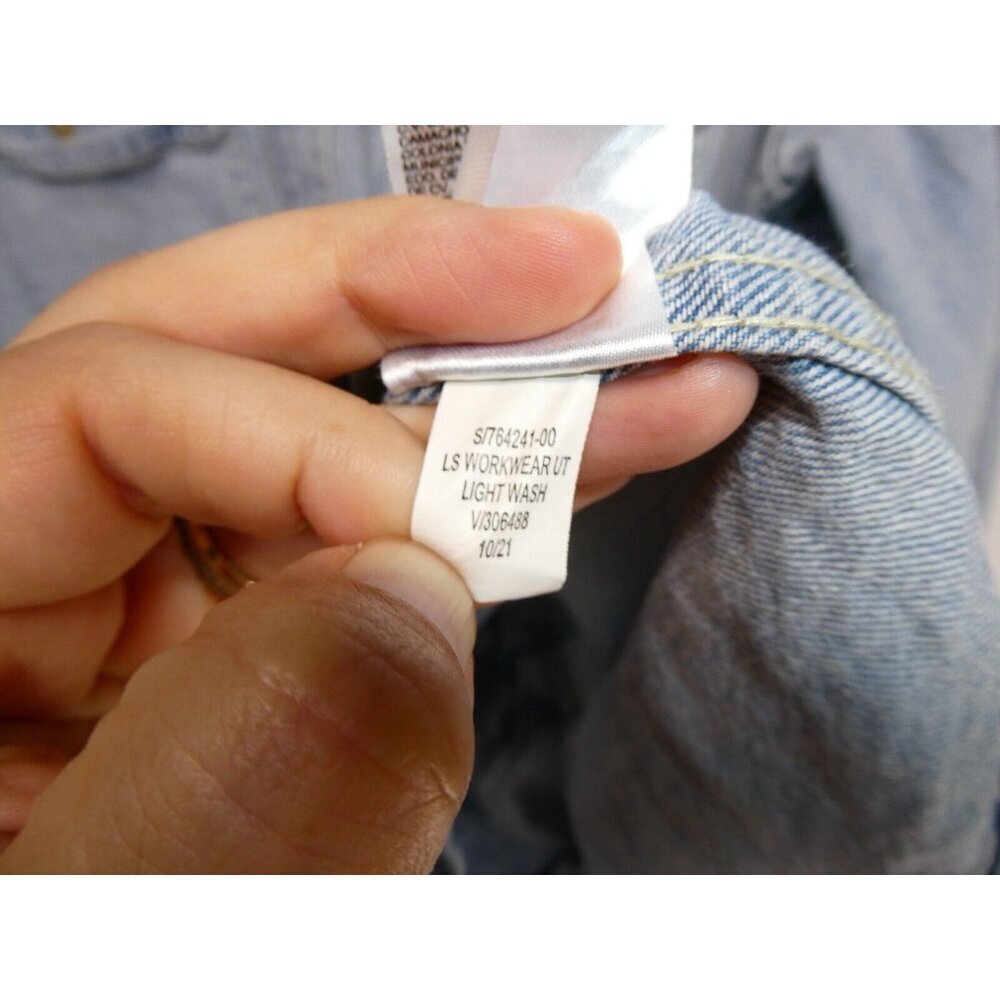 OLD NAVY Shirt Mens S‎ WORK WEAR Denim Heavy-Duty Long Sleeve Button Up Blue - Picture 8 of 8